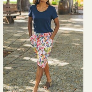 Ripskirt Hawaii Wildflower Watercolor Length 3 Wrap Skirt Vacation Lightweight S